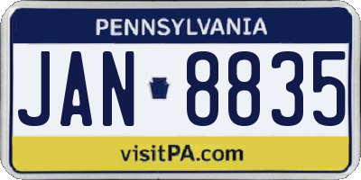 PA license plate JAN8835