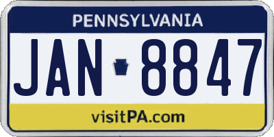 PA license plate JAN8847