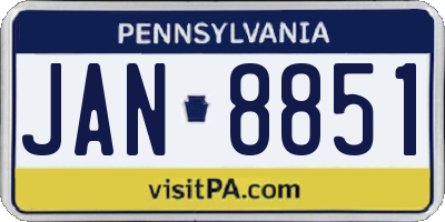 PA license plate JAN8851