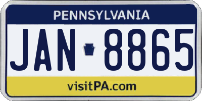 PA license plate JAN8865