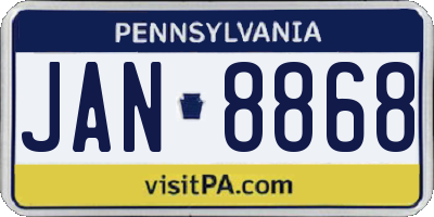 PA license plate JAN8868