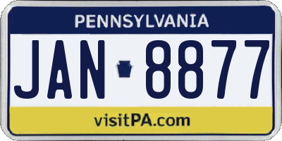 PA license plate JAN8877