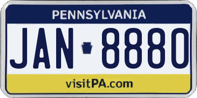 PA license plate JAN8880
