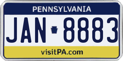 PA license plate JAN8883