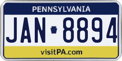 PA license plate JAN8894