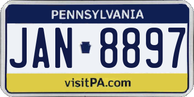 PA license plate JAN8897