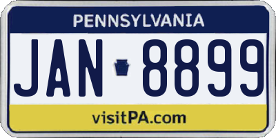 PA license plate JAN8899
