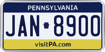 PA license plate JAN8900
