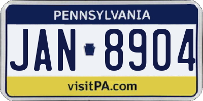 PA license plate JAN8904
