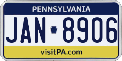 PA license plate JAN8906
