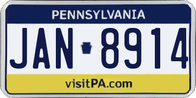 PA license plate JAN8914