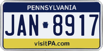 PA license plate JAN8917