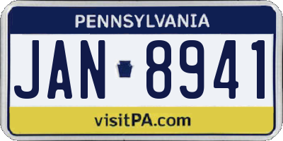 PA license plate JAN8941