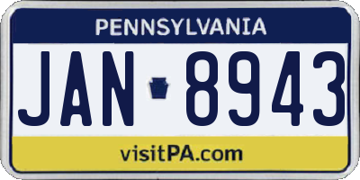 PA license plate JAN8943