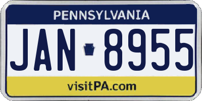 PA license plate JAN8955