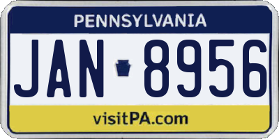 PA license plate JAN8956