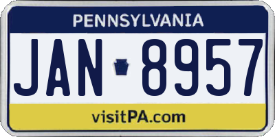 PA license plate JAN8957