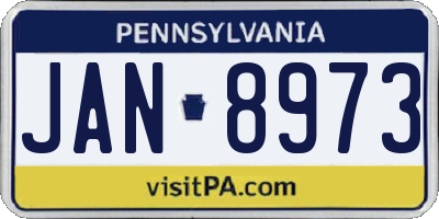 PA license plate JAN8973