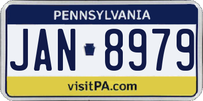 PA license plate JAN8979