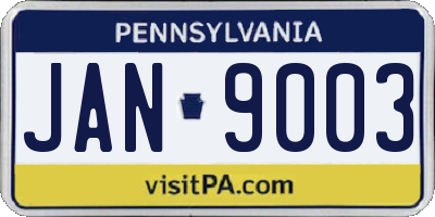 PA license plate JAN9003