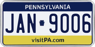 PA license plate JAN9006