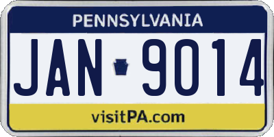 PA license plate JAN9014