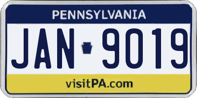 PA license plate JAN9019
