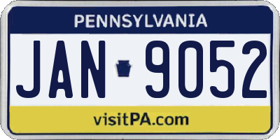 PA license plate JAN9052
