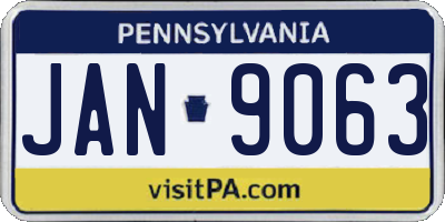 PA license plate JAN9063
