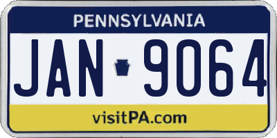 PA license plate JAN9064