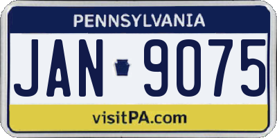 PA license plate JAN9075