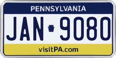PA license plate JAN9080