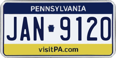 PA license plate JAN9120