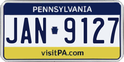 PA license plate JAN9127