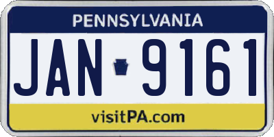 PA license plate JAN9161
