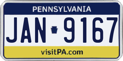 PA license plate JAN9167