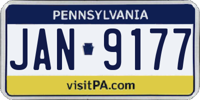 PA license plate JAN9177