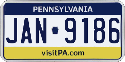 PA license plate JAN9186