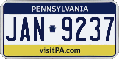 PA license plate JAN9237