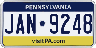 PA license plate JAN9248