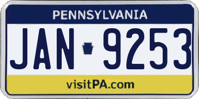 PA license plate JAN9253
