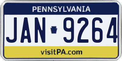 PA license plate JAN9264