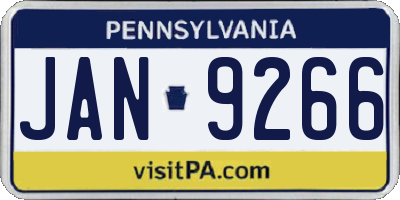 PA license plate JAN9266