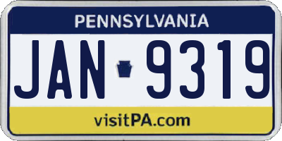 PA license plate JAN9319