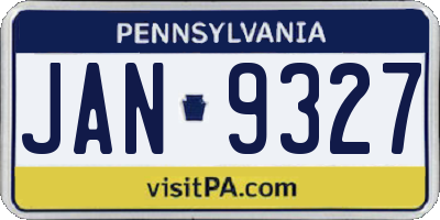 PA license plate JAN9327