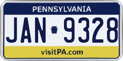PA license plate JAN9328