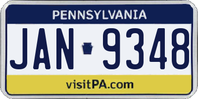PA license plate JAN9348