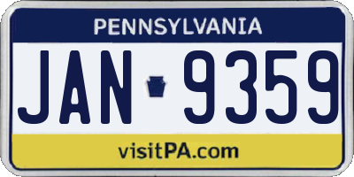 PA license plate JAN9359