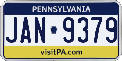 PA license plate JAN9379