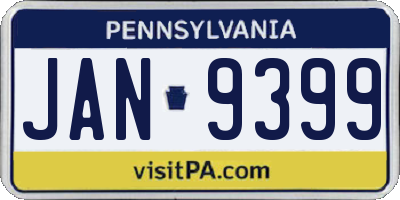 PA license plate JAN9399
